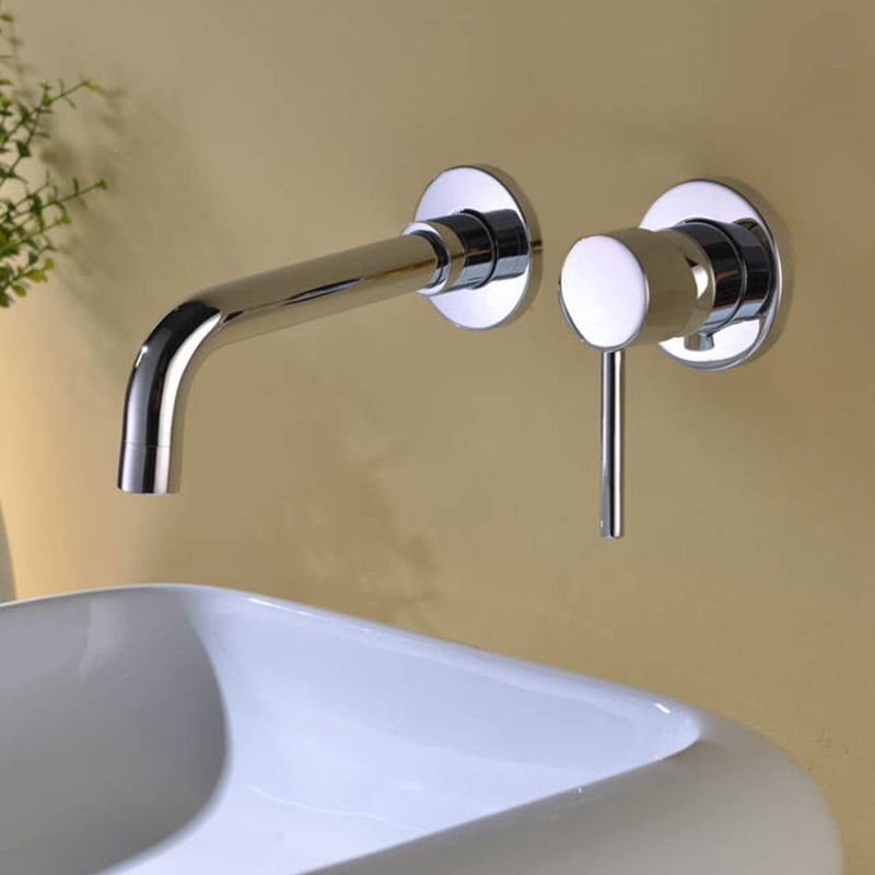 Sumerain Wall Mount Bathroom Faucets,Single Handle with Brass Rough-in Valve in Modern Chrome Finish,1/2 NPT Standard Thread for US - Image 5